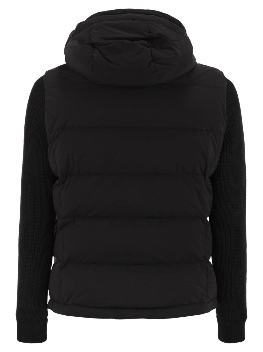 Moorer Foscolo-Knm - Bomber Jacket With Knitted Sleeves