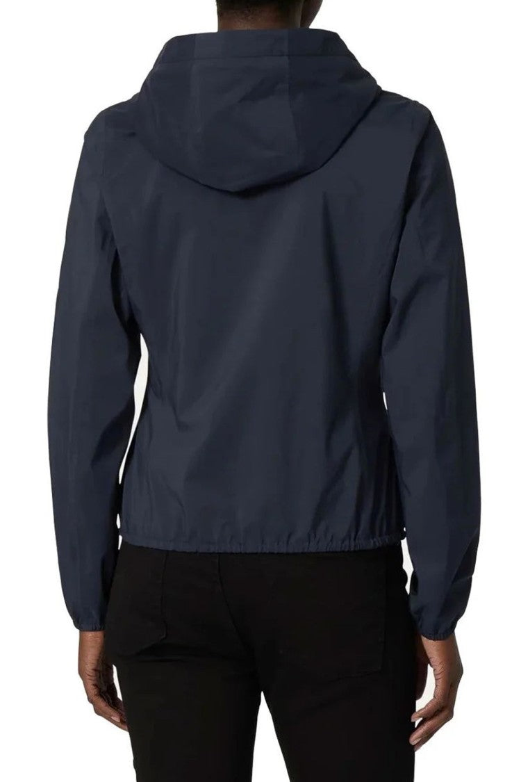 K-Way Lightweight Hooded Jacket With Contrast Zipper And Adjustable Hem