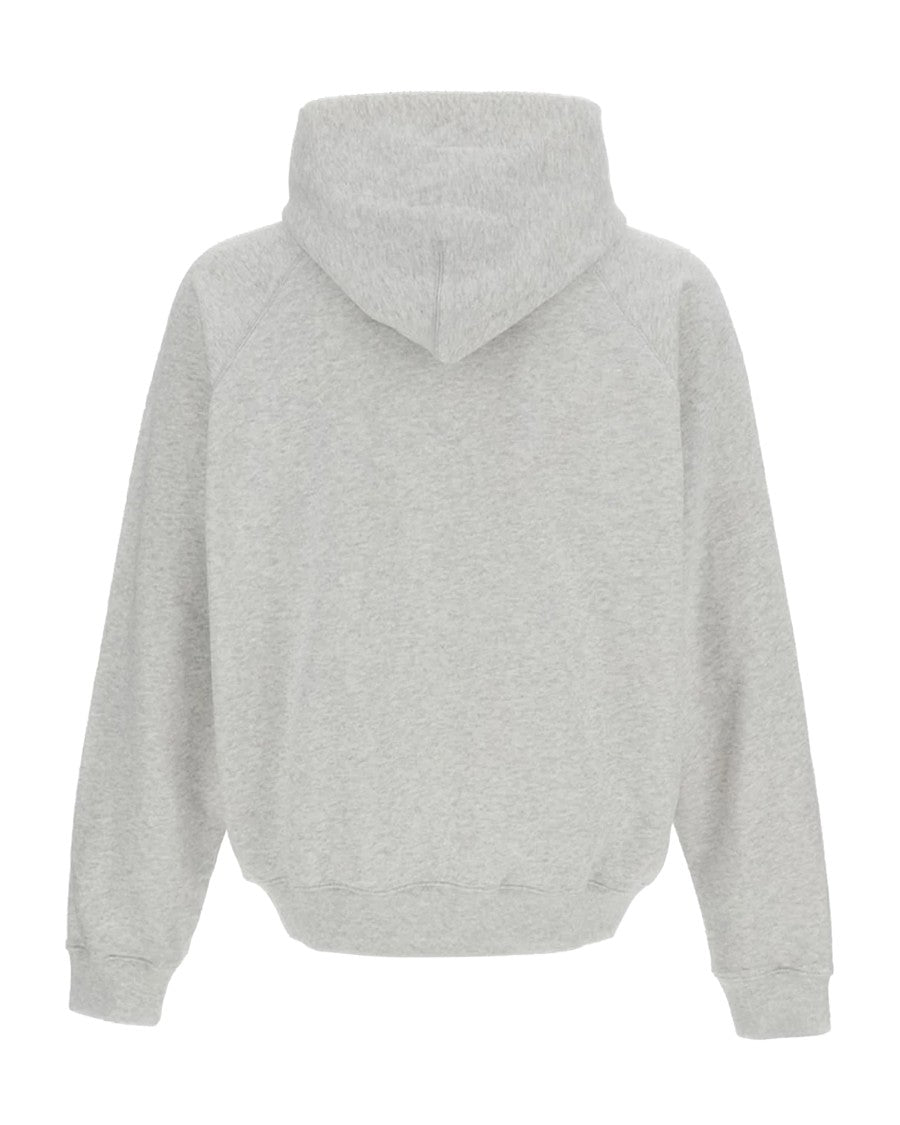 A.P.C. Straight-Cut Hooded Sweatshirt In Heathered Grey Cotton Fleece