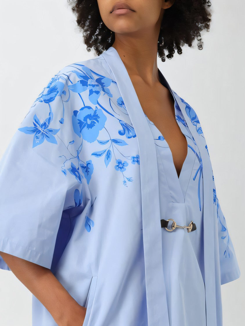 Gucci Midi Dress With Floral Embroidery And V-Neckline