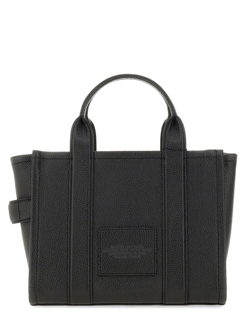 Marc Jacobs Black Textured Leather Small Structured Tote