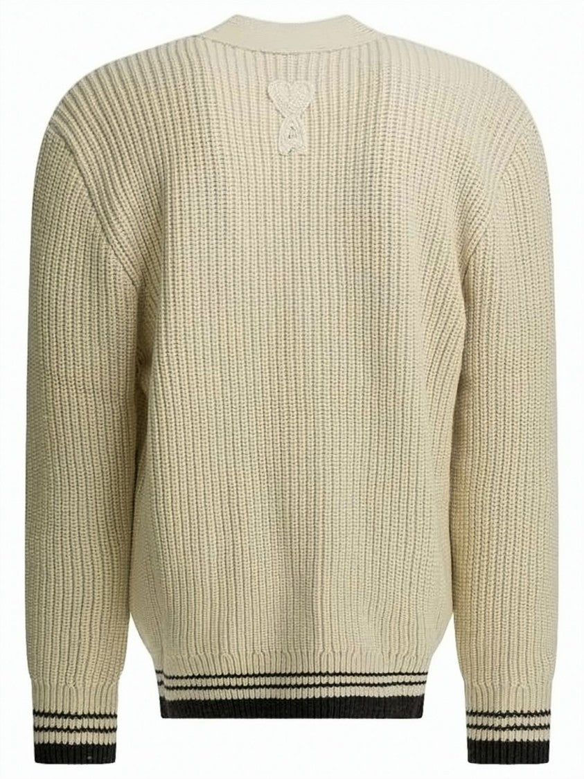 Ami Paris Knit Cardigan With V-Neckline
