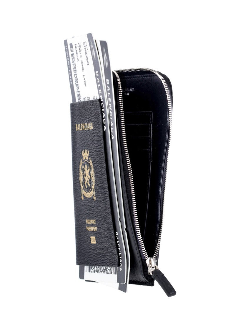 Balenciaga Black Passport Graphic Ticket Phone Holder
