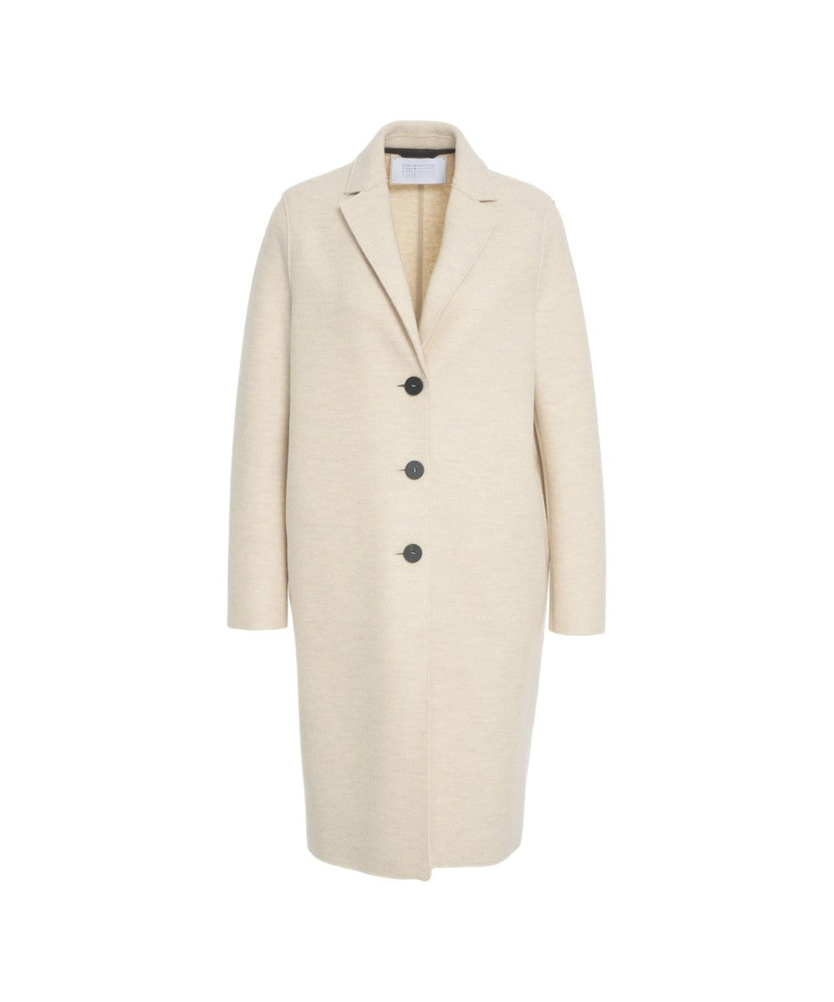 Harris Wharf London Long Virgin Wool Coat With Classic Notched Collar