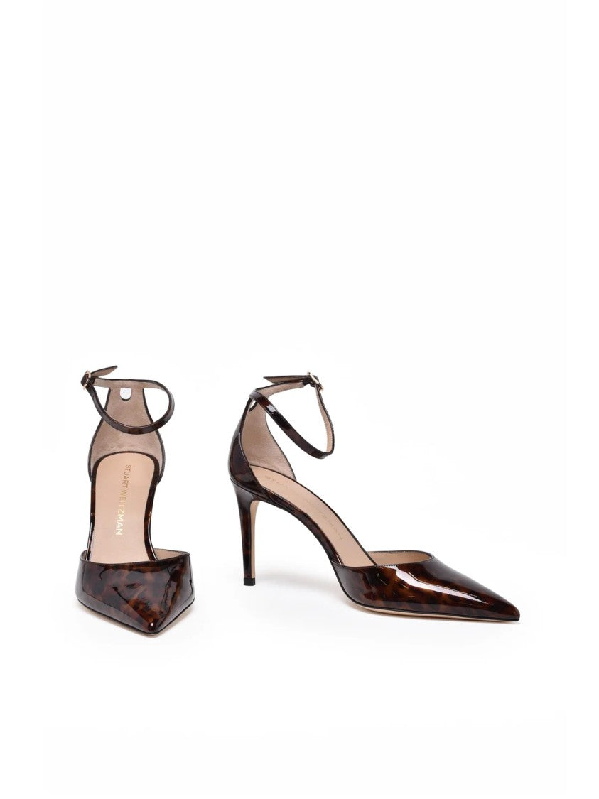 Stuart Weitzman Brown Polyurethane Patent Pumps