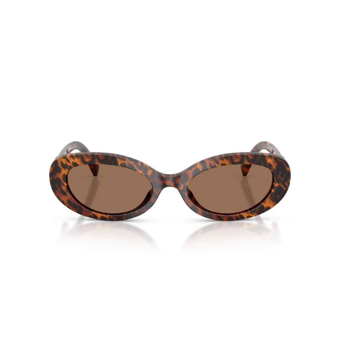 Dolce & Gabbana Tortoiseshell Oval Sunglasses With Gold Emblem