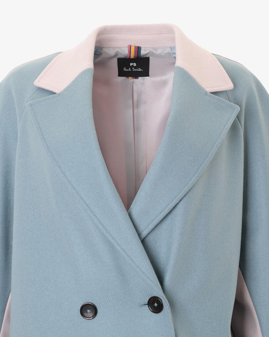 Paul Smith Bicolor Long Coat With Tailored Collar