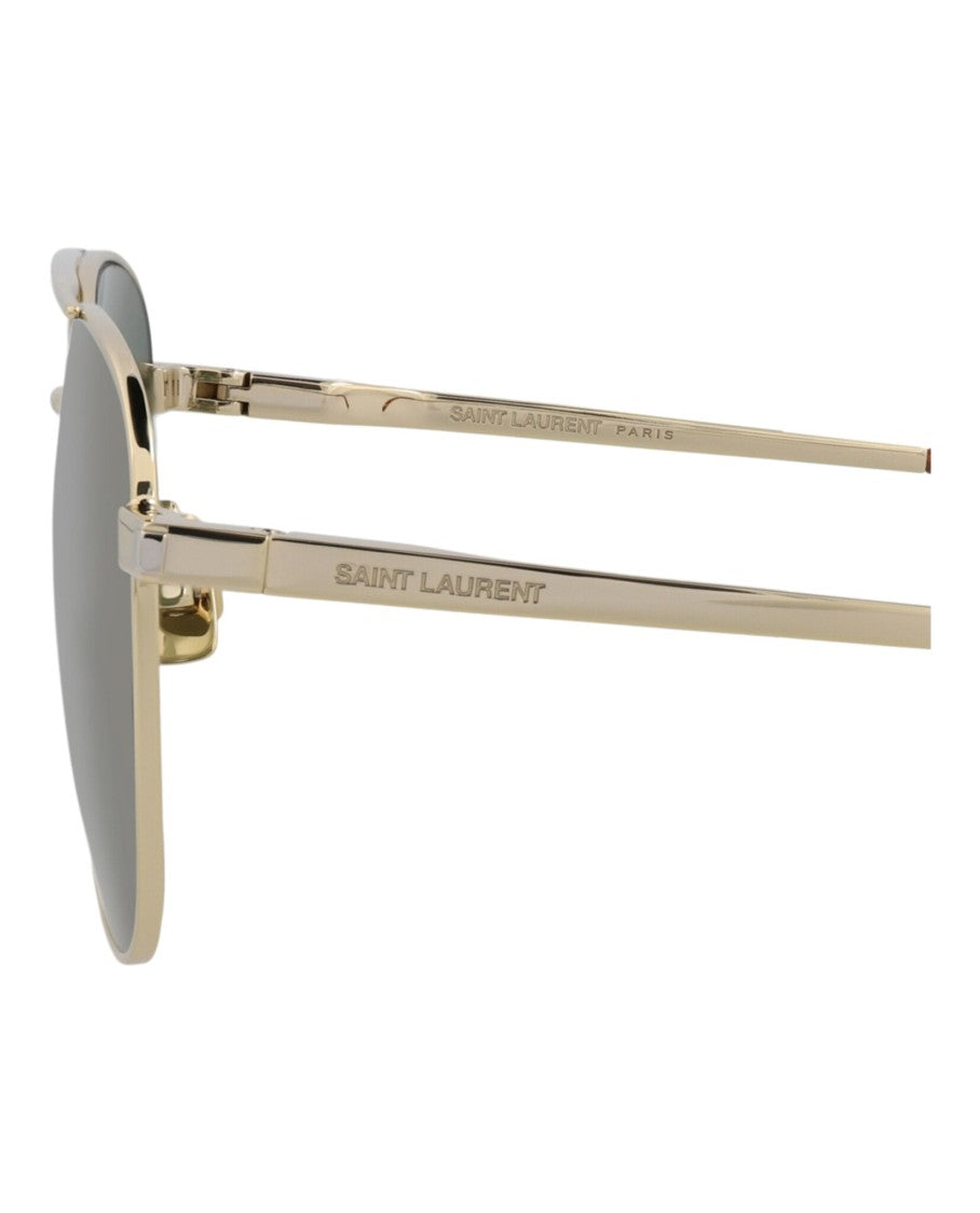 Saint Laurent Aviator-Frame Metal Sunglasses