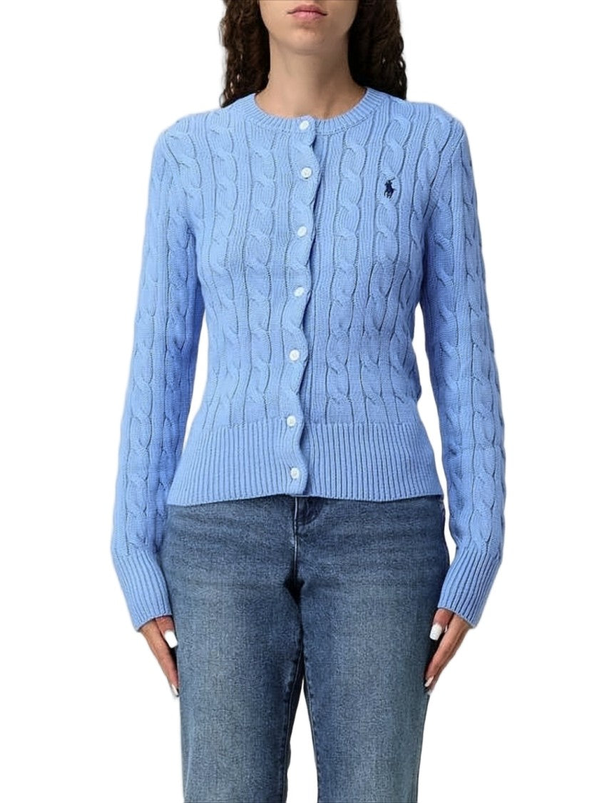 Polo Ralph Lauren Textured Cable Knit Cardigan With Button-Down Front