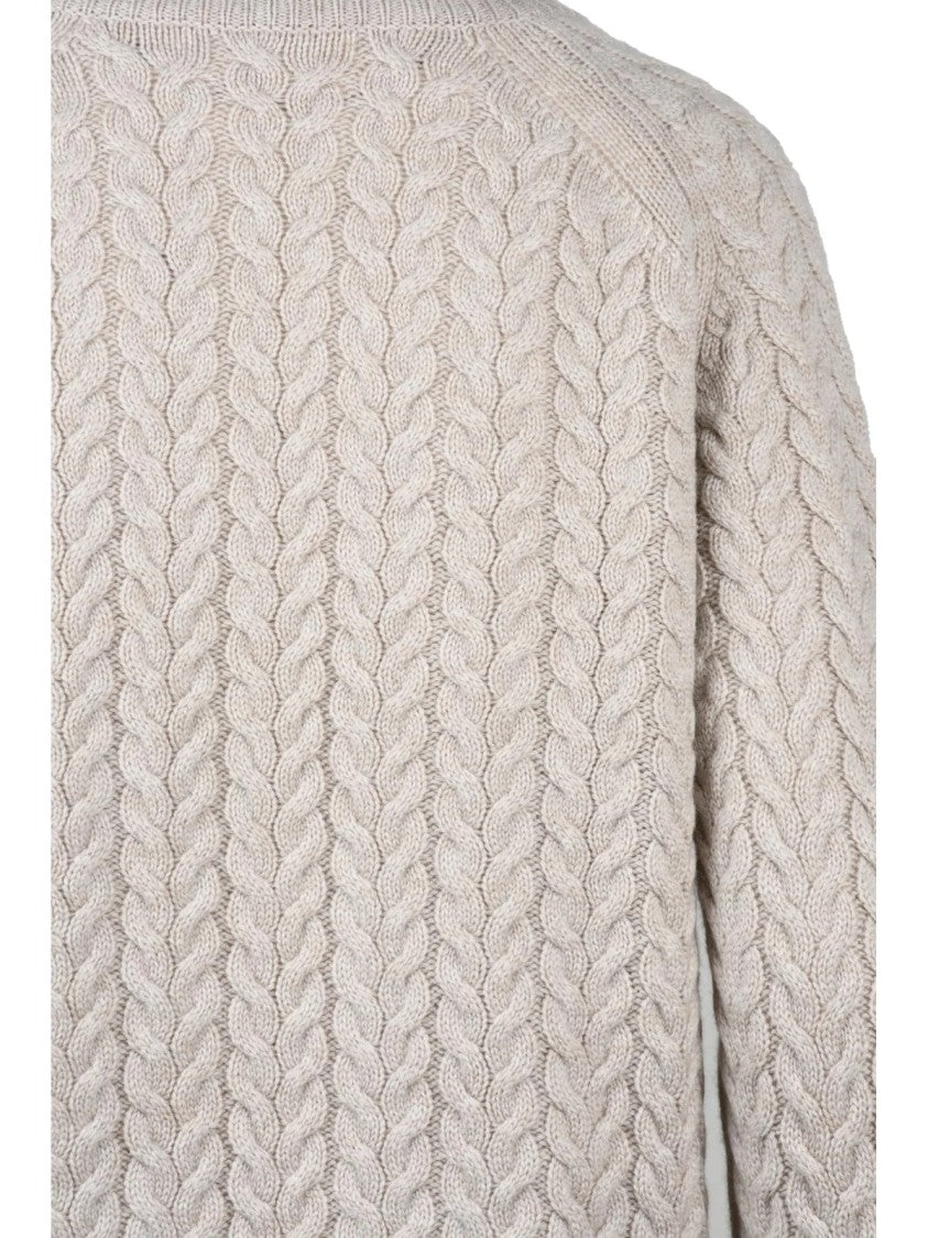 Max Mara Textured Cable Knit Crew Neck Sweater By Max Mara