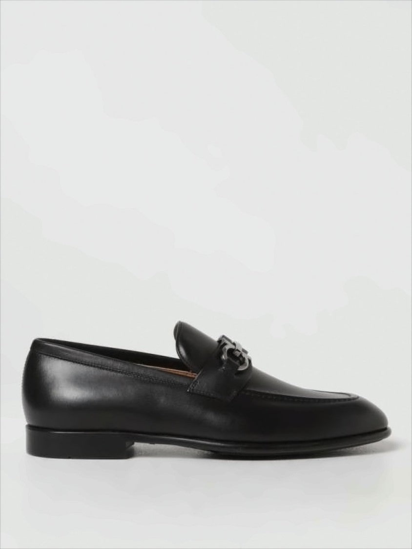 Ferragamo Calf Leather Loafers With Metal Bit Detail