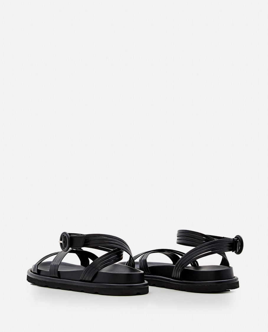 Gianvito Rossi Nappa Leather Sandals With Buckled Strap