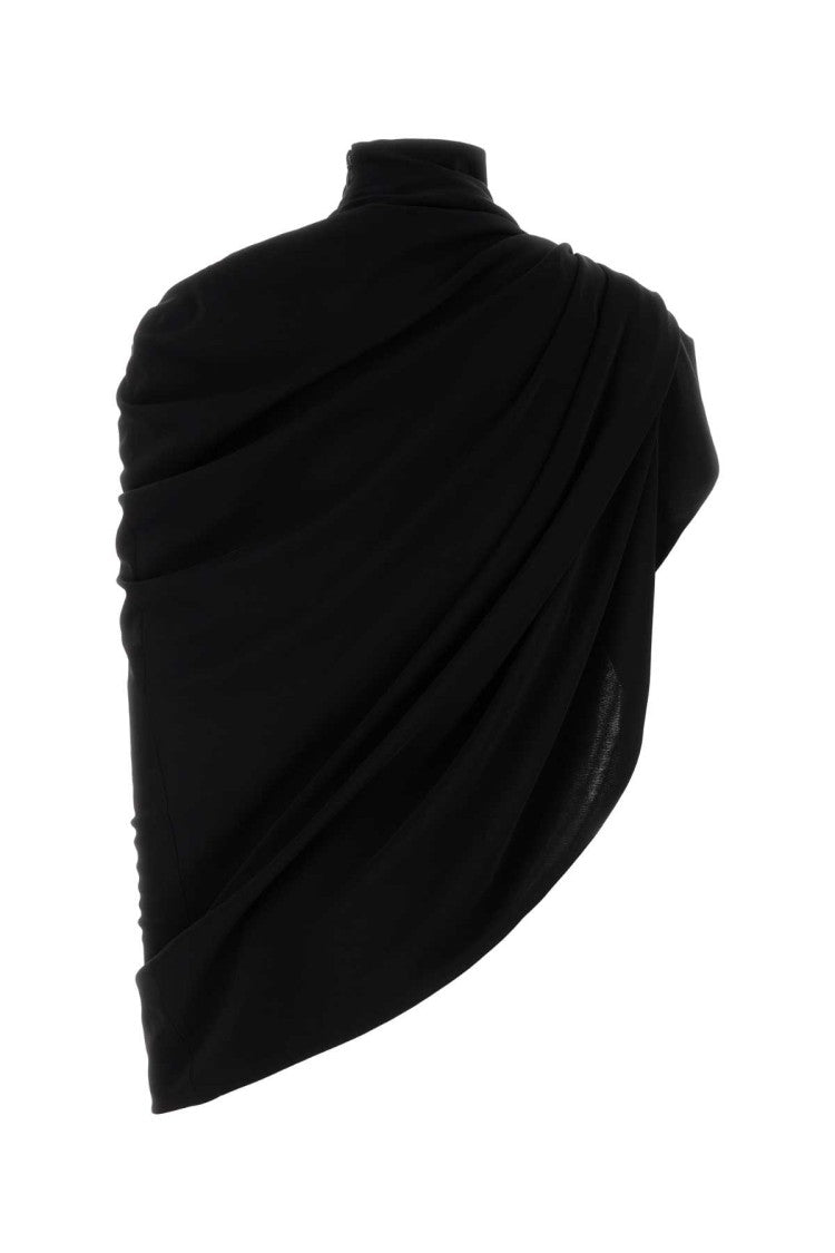 Jean Paul Gaultier Black Stretch Crepe Top