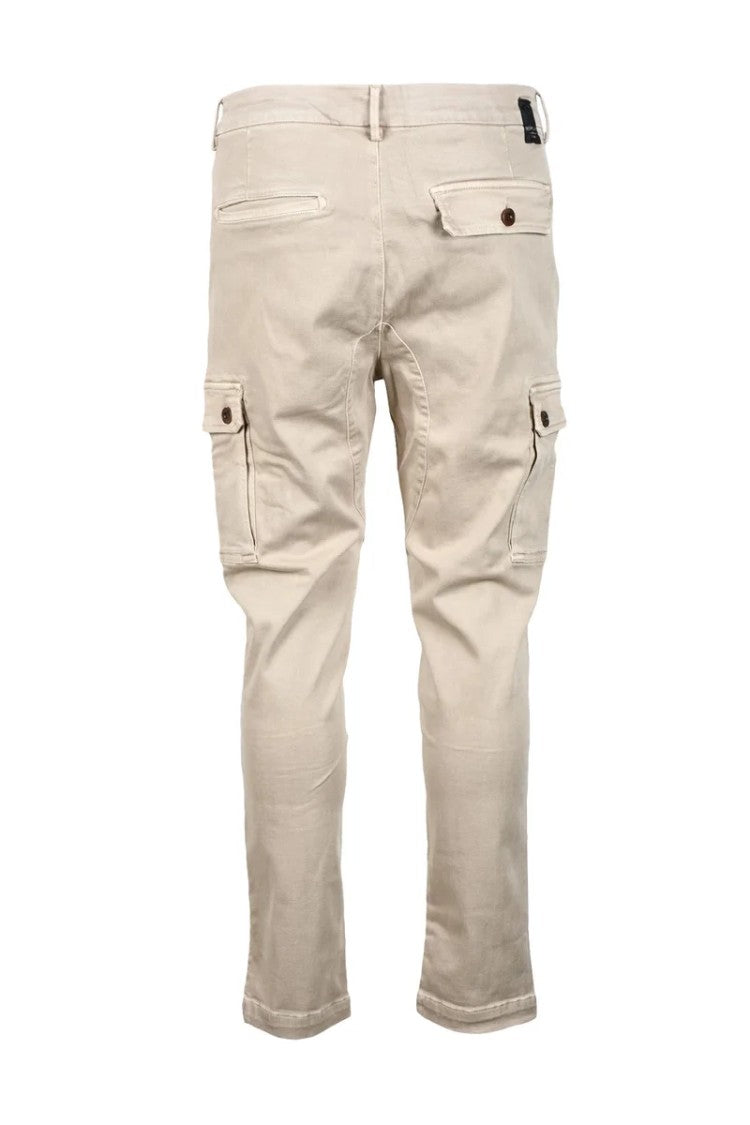 Replay Beige Stretch Cotton Cargo Pants