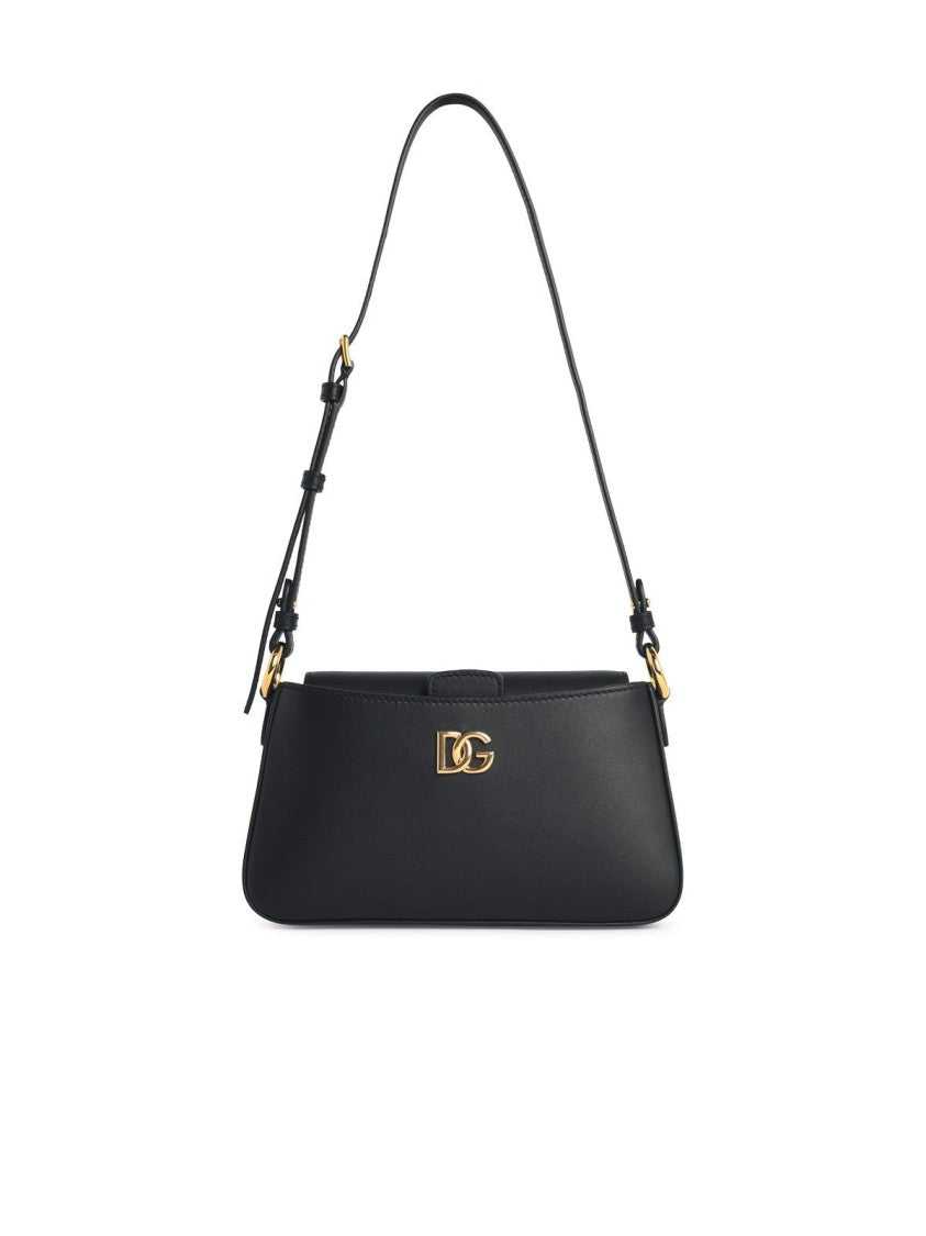 Dolce & Gabbana Black Calf Leather Phone Bag