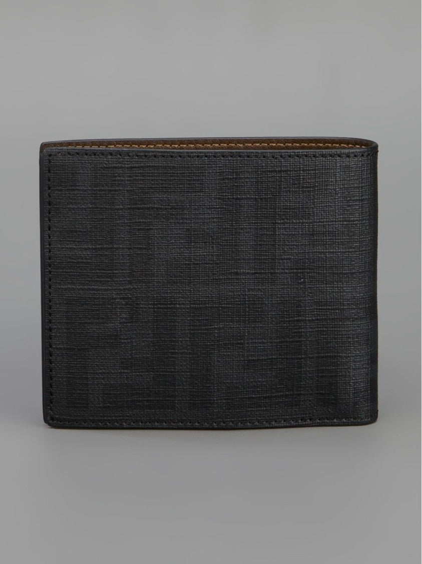 Fendi Ff Jacquard Wallet With Premium Calfskin And Signature Detailing