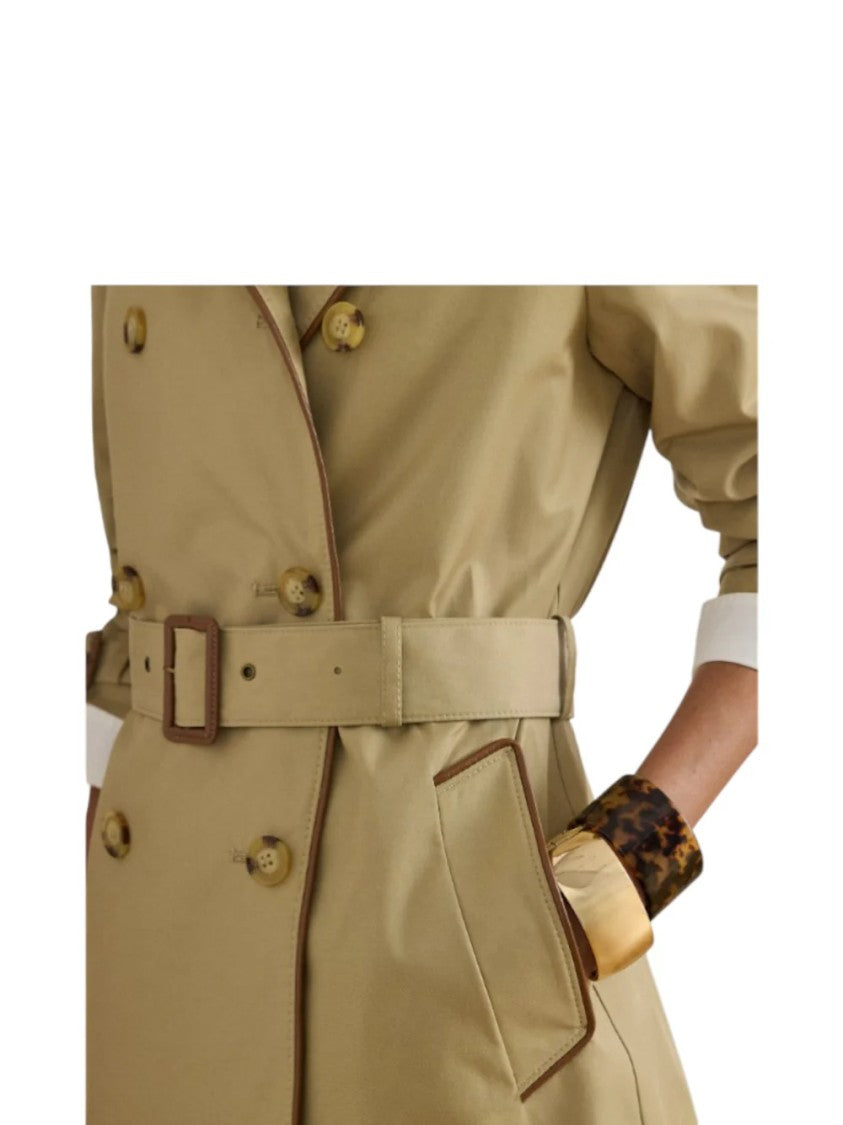 Lauren Ralph Lauren Light Beige Double Breasted Lined Trench