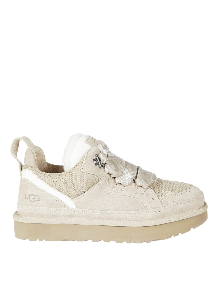 Ugg Lowmel Suede-Blend Plush Collar Low-Top Sneakers