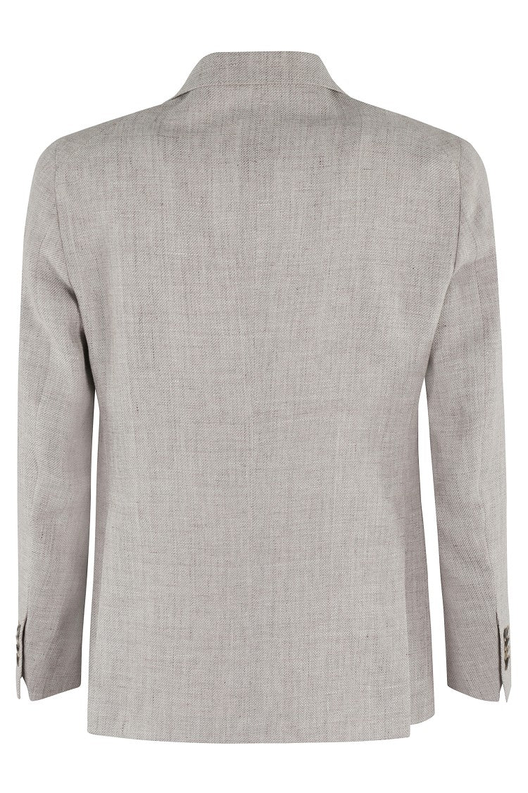 Tagliatore Linen Wool Mat Effects Single Breasted Jacket