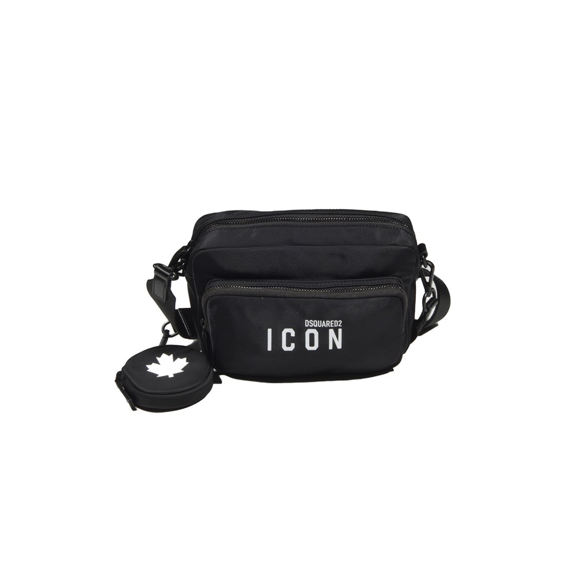 Dsquared2 Square Crossbody Bag In Glossy Black Nylon