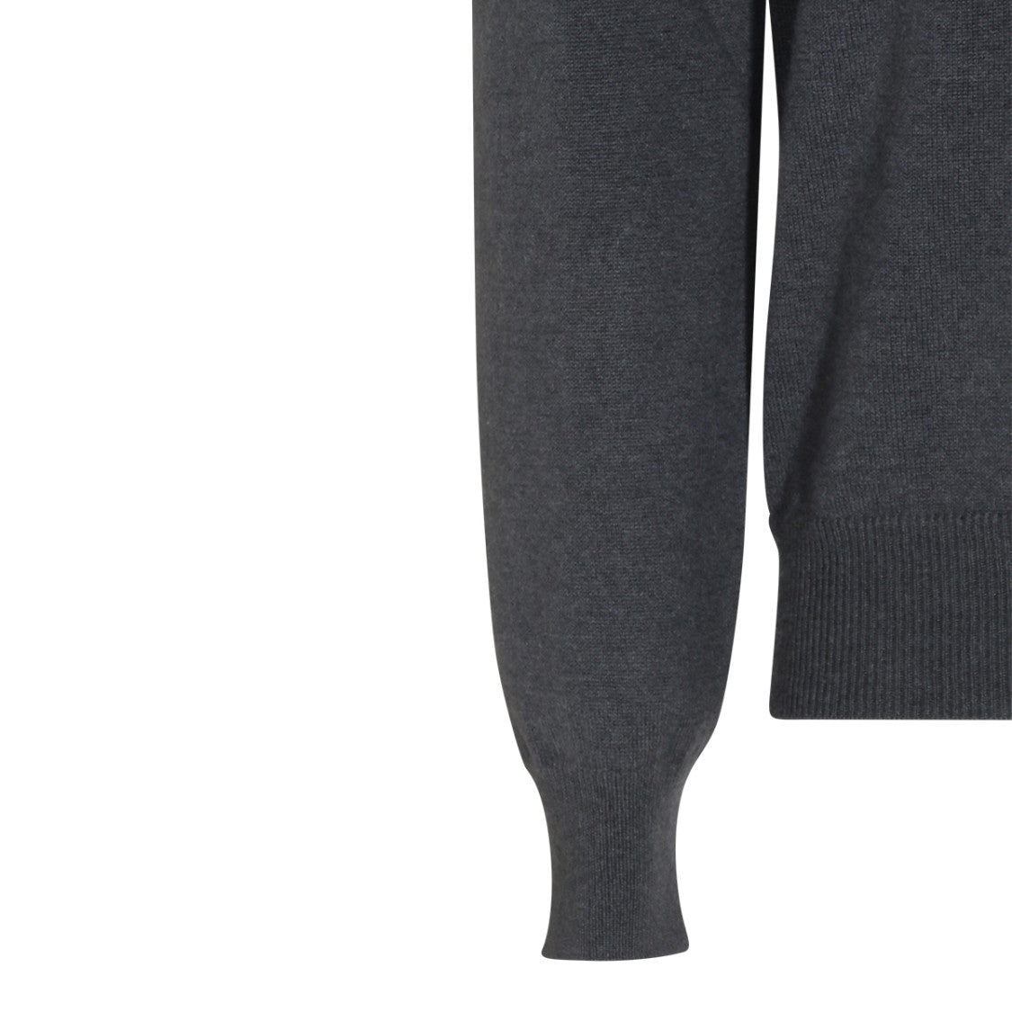 Malo Iron Grey Cashmere Sweater With Ribbed Details