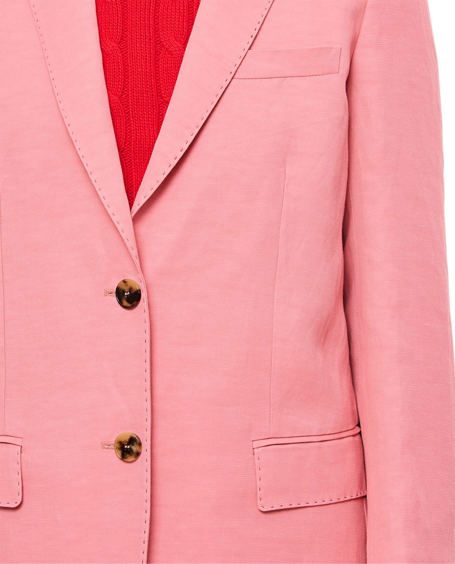 Alberto Biani Tailored Pink Lapel Jacket With Flap Pockets