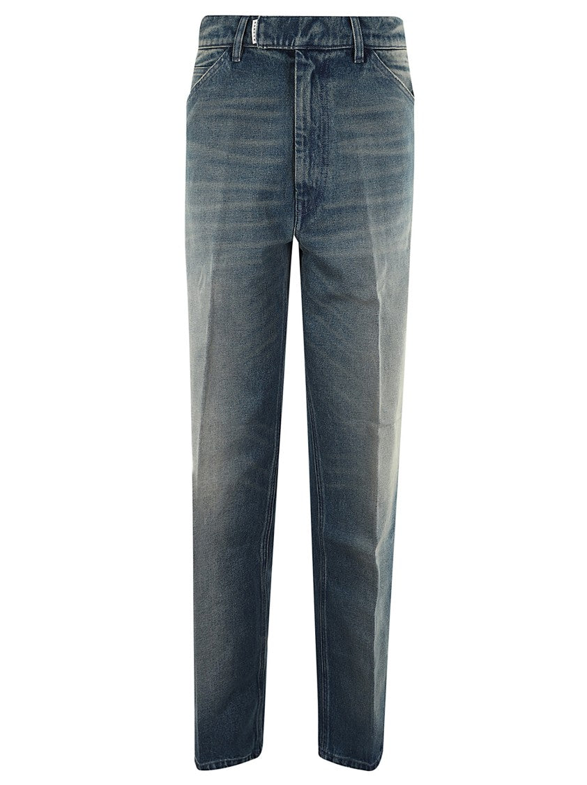Random Identities Distressed Straight-Leg Jeans