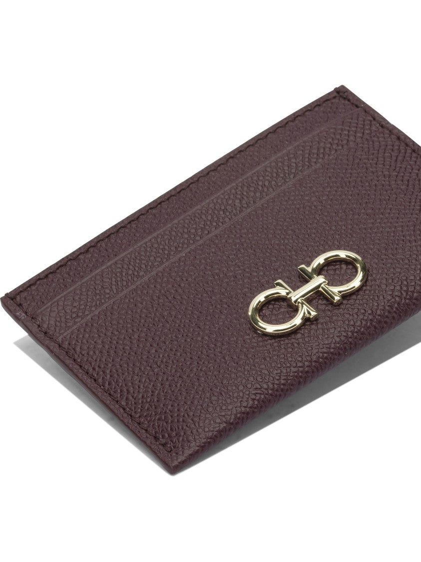 Ferragamo Rectangular Purple Leather Wallet