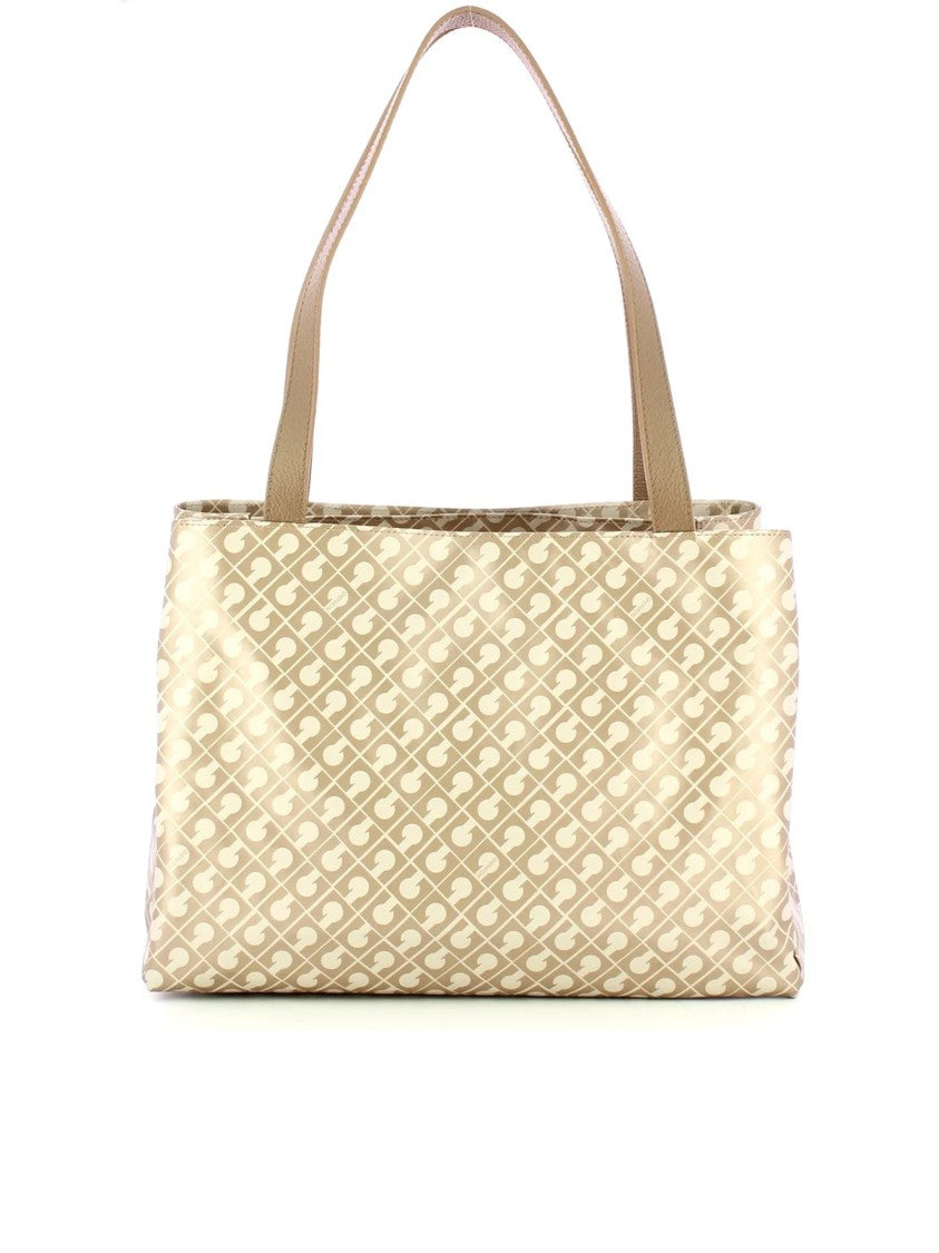 Gherardini Geometric Pattern Medium Leather Top Handle Bag