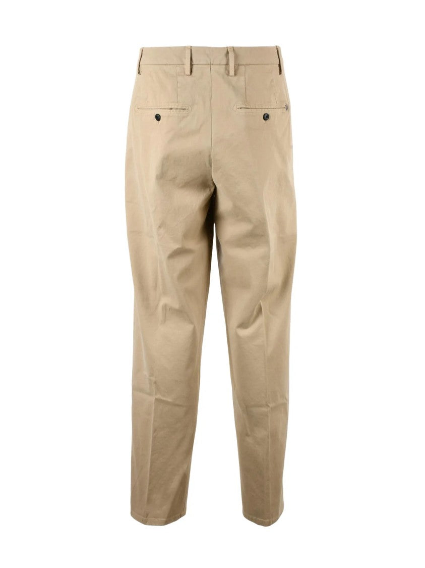 Dondup Beige James Straight-Leg Stretch Cotton Trousers