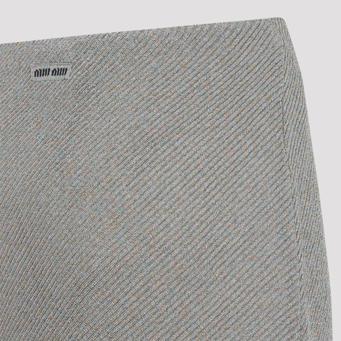 Miu Miu A-Line Midi Skirt With Diagonal Ribbed Texture