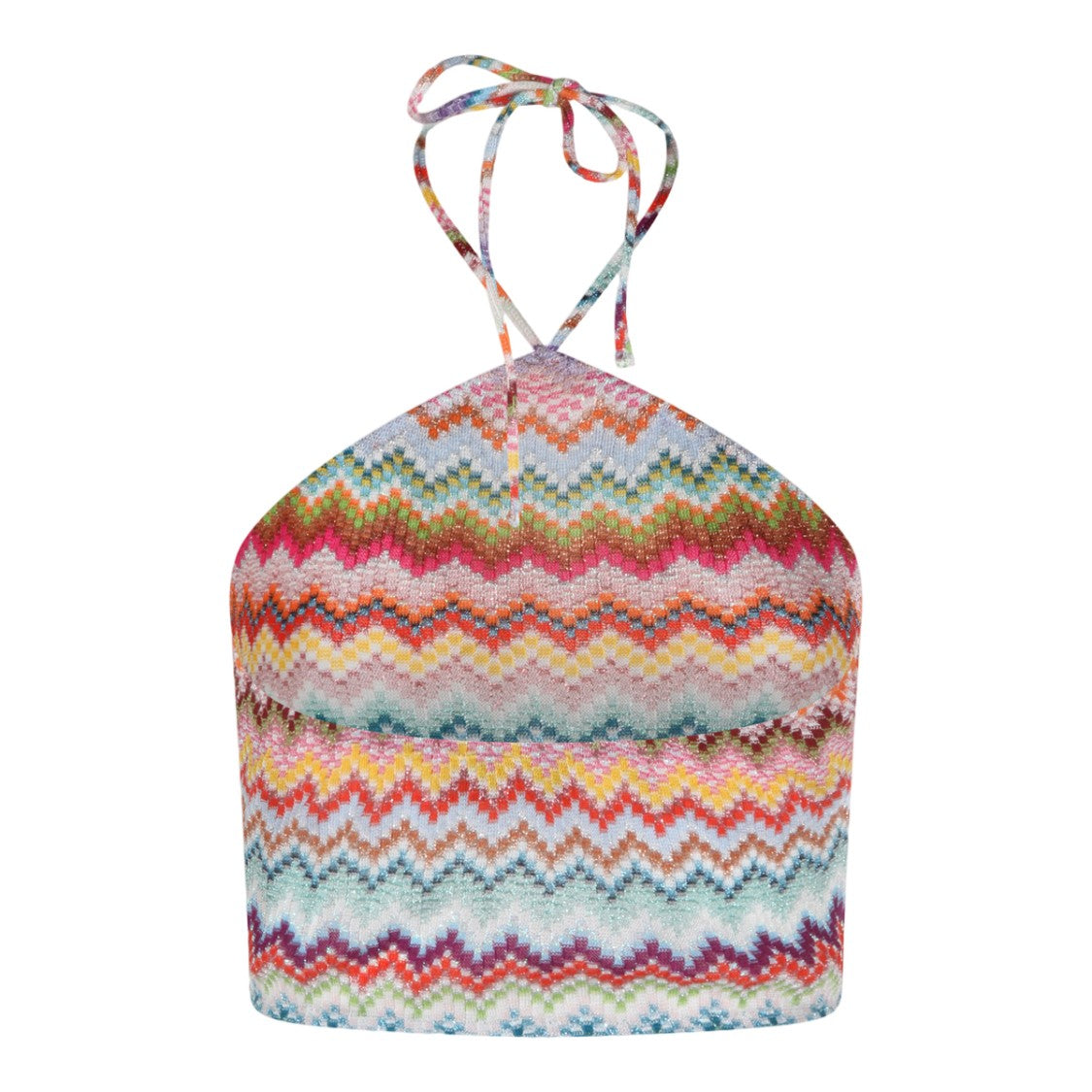 Missoni Zigzag Pattern Halter Neck Top With Ties