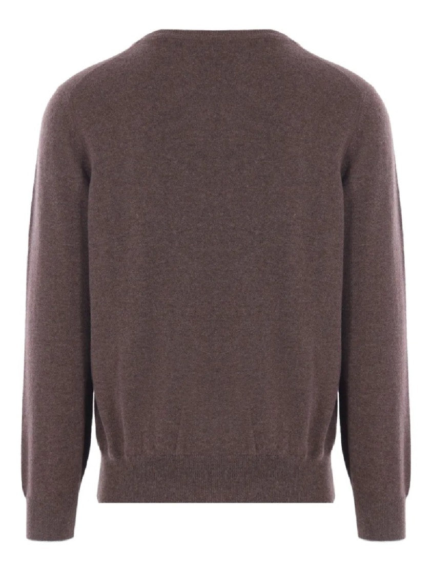 Brunello Cucinelli Relaxed Fit Brown Crew Neck Sweater