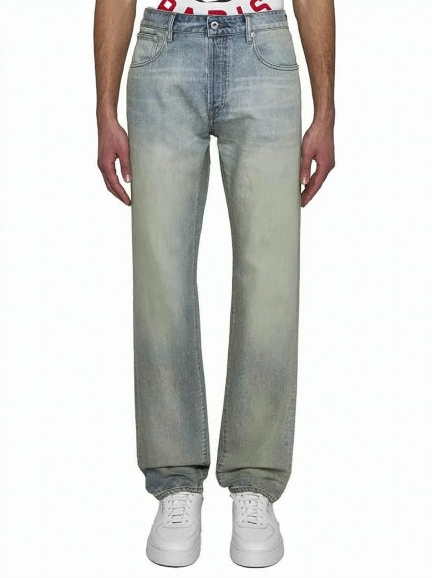 Kenzo Light Blue Relaxed Fit Denim Pants With Classic Five-Pocket Design