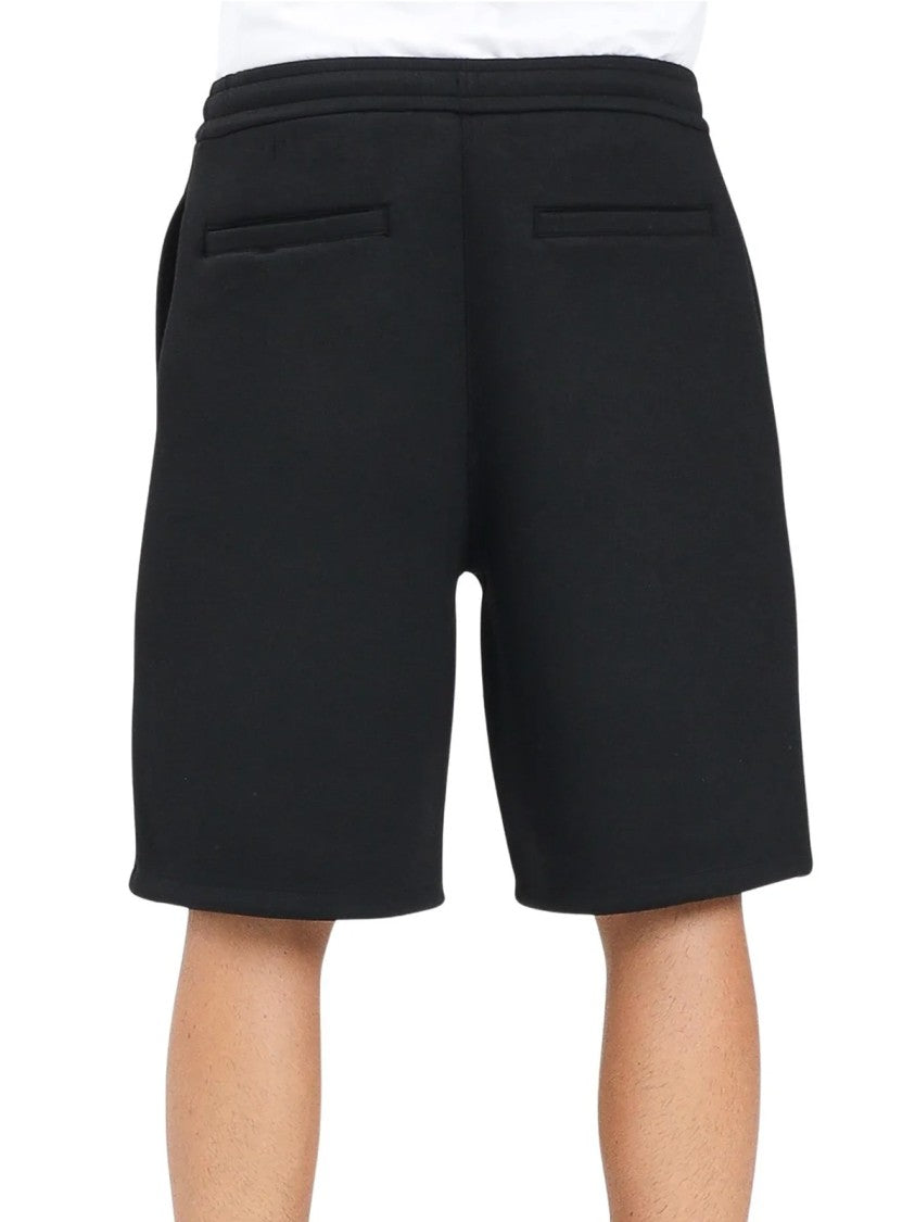 Armani Exchange Black Neoprene Viscose-Blend Shorts