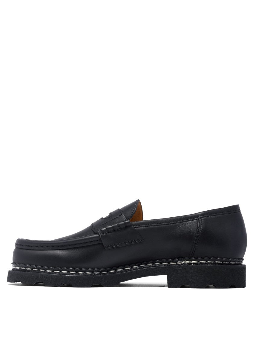 Paraboot Norwegian-Stitched Black Leather Loafers