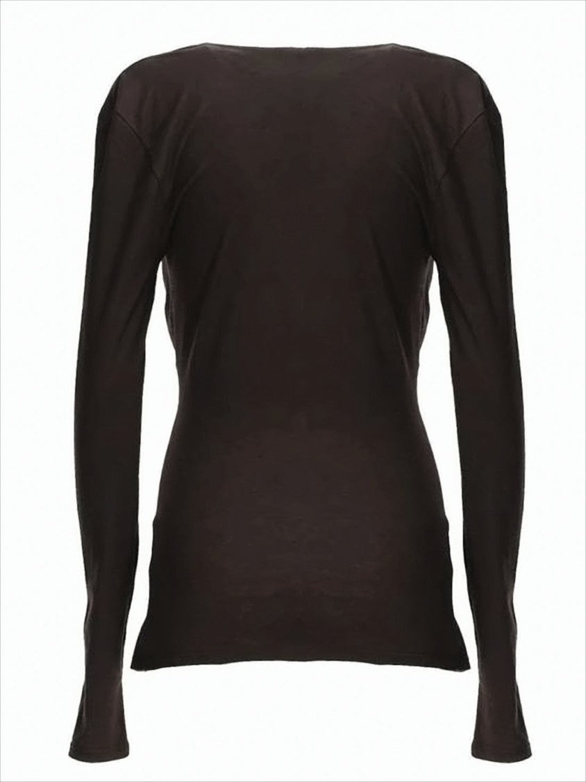 Paloma Wool Fitted Long-Sleeve Top With Draped Neckline