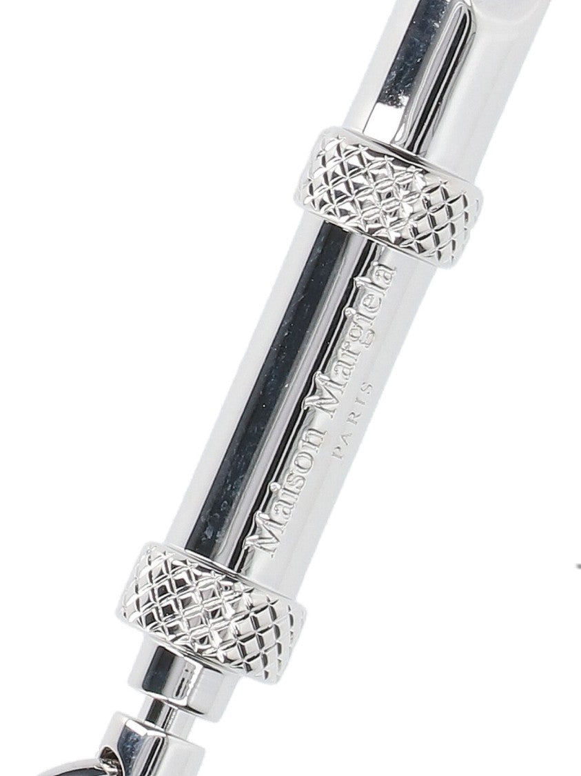 Maison Margiela Silver-Plated Brass Keychain Charm With Whistle Design