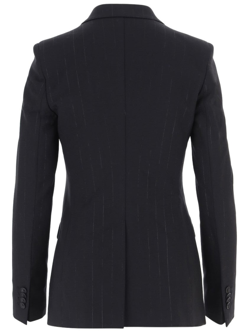 Tagliatore Tailored Double-Breasted Black Blazer With Pinstripe Detail