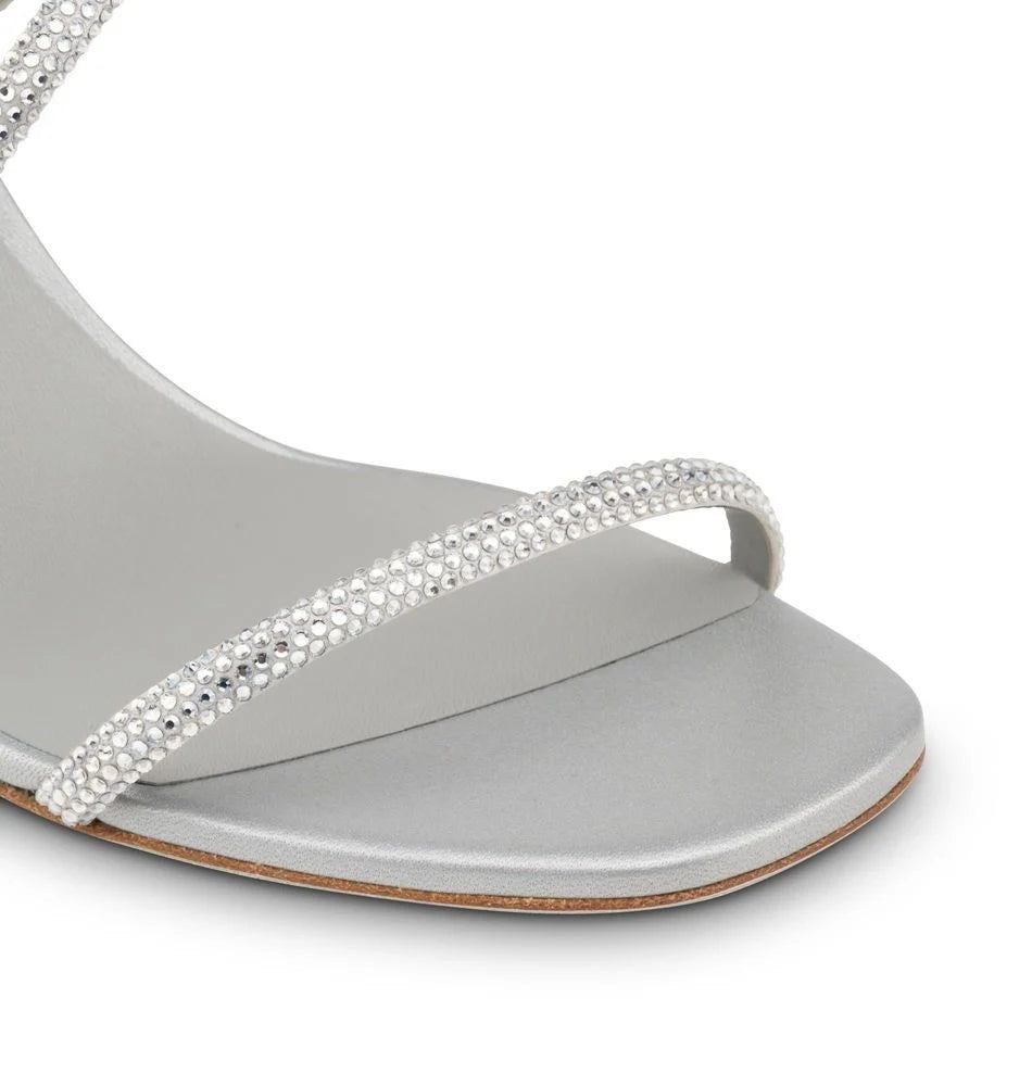 René Caovilla Cleo Crystal Grey Sandal 80