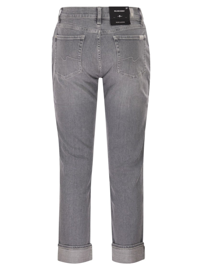 7 For All Mankind Relaxed Skinny - Medium Waist Boyfriend Jeans