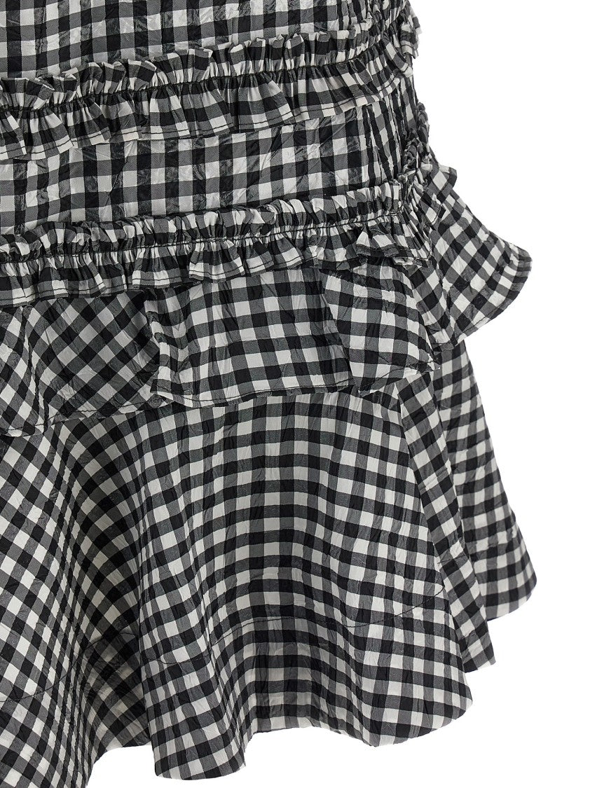 Ganni Crinkled Check Mini' Dress