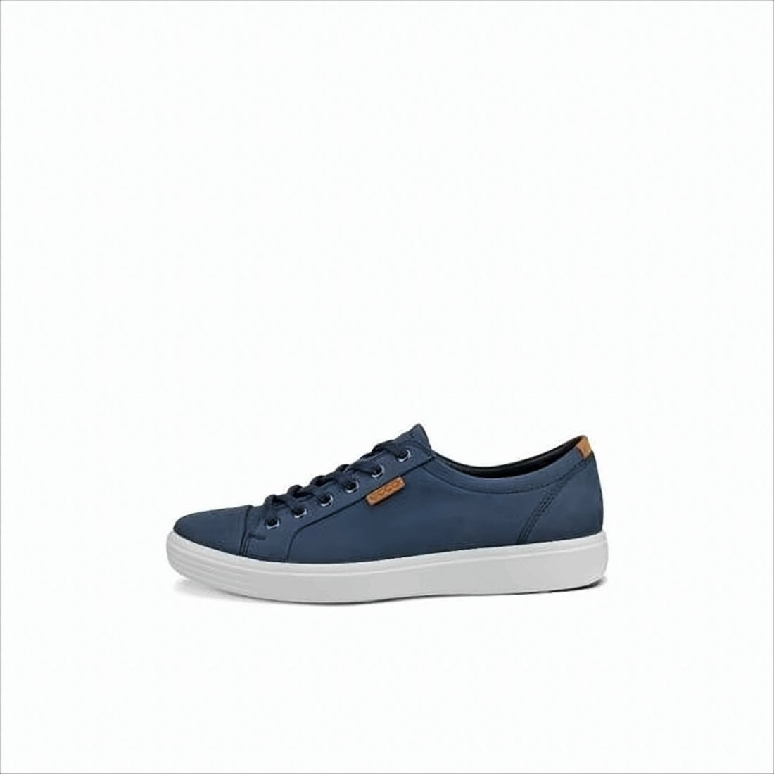 Ecco Deep Blue Leather Low-Top Sneakers
