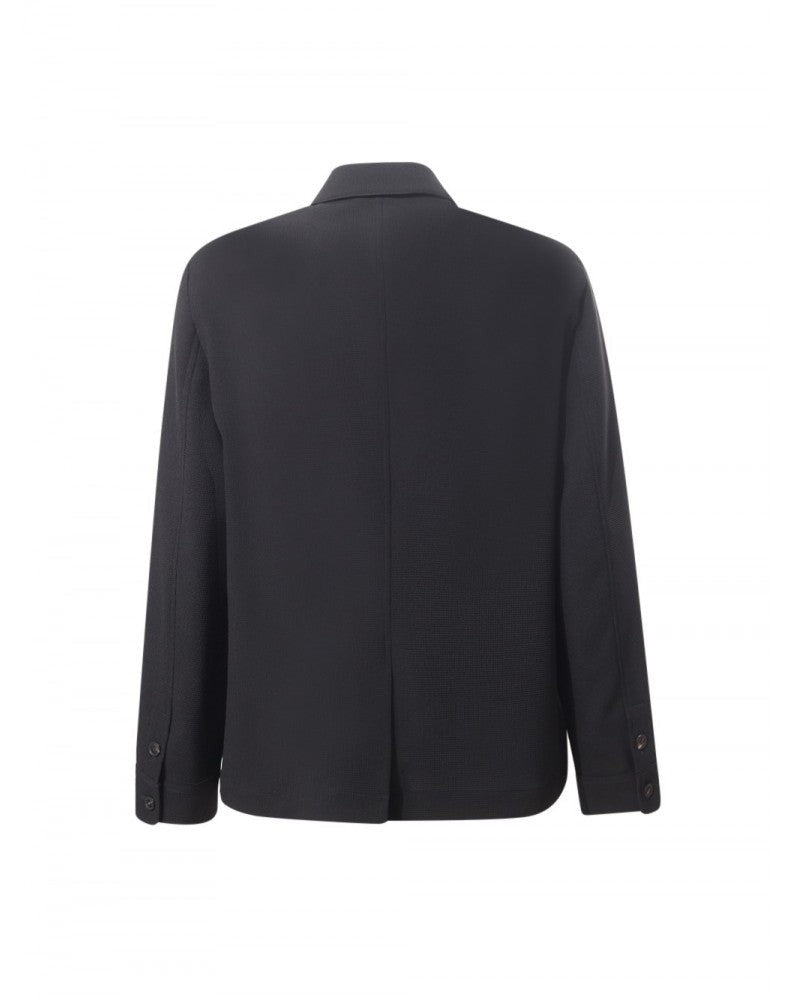 Emporio Armani Double Slider Zip Blazer With Classic Collar
