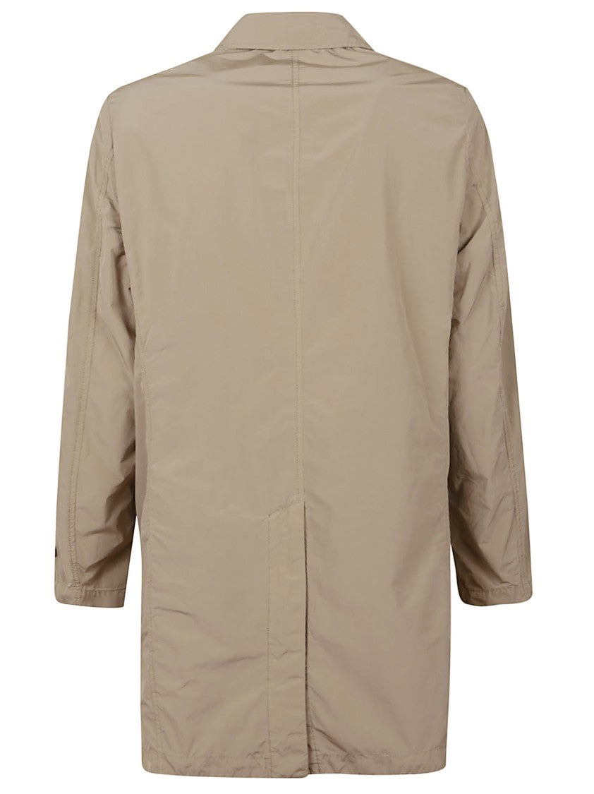 Aspesi Tailored Minimalist Polyester Coat With Classic Collar