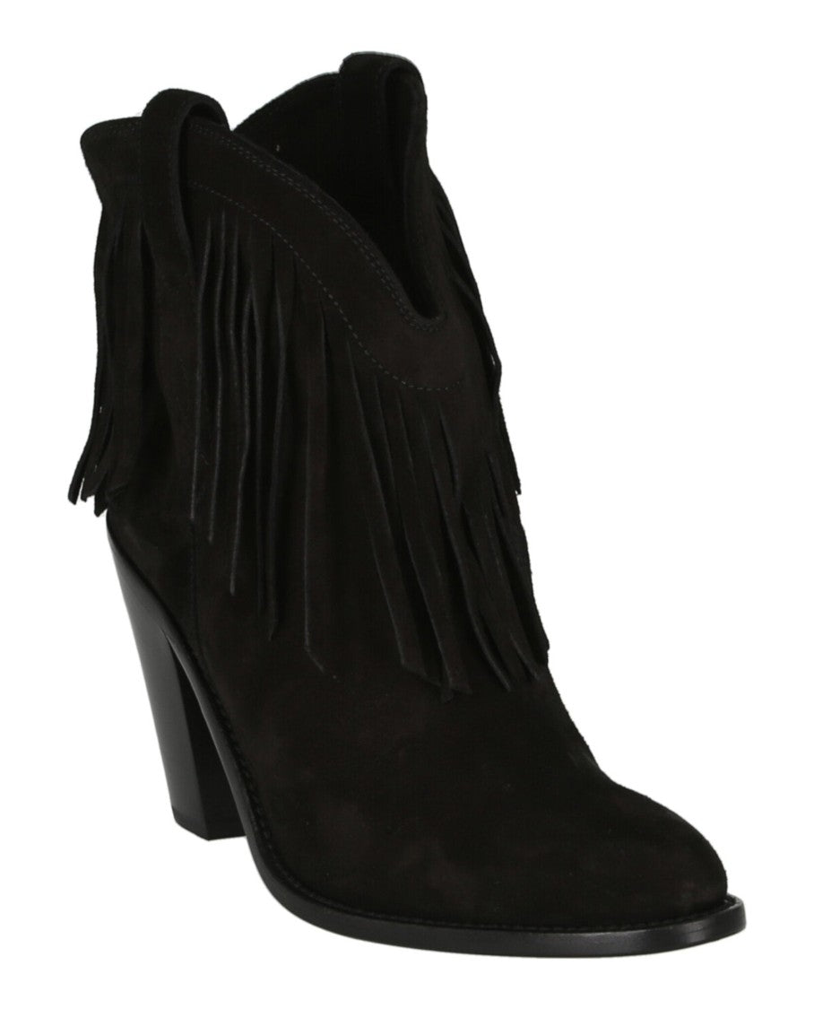 Saint Laurent Western Fringed Ankle Boots