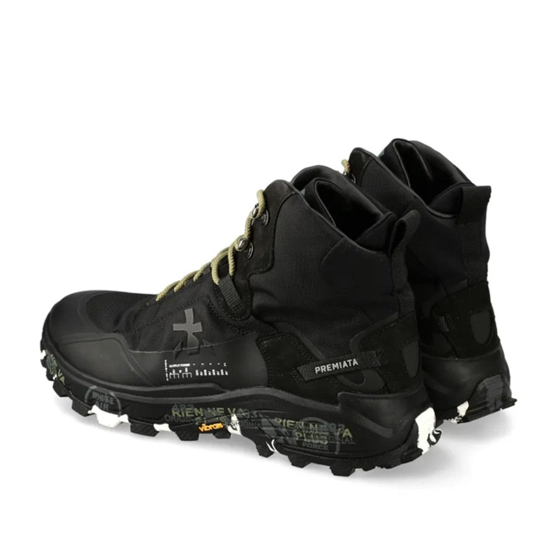 Premiata Black Saint Cro Leather High-Top Sneakers