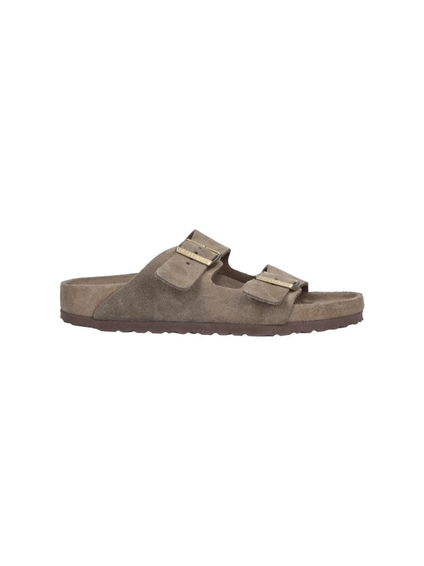 Birkenstock Taupe Arizona Suede Double Strap Sandals