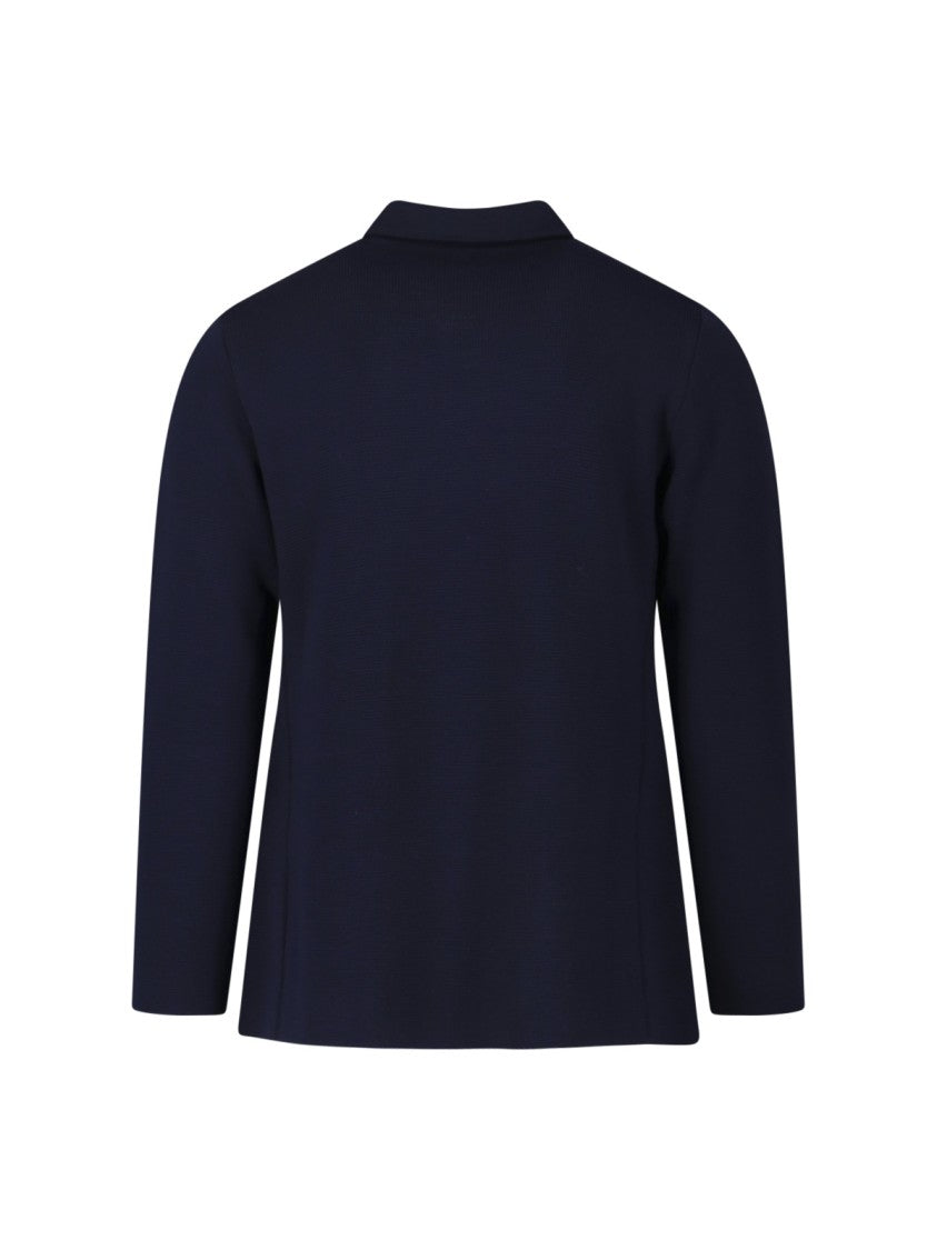 Lardini Double-Breasted Wool Blazer – Navy Blue