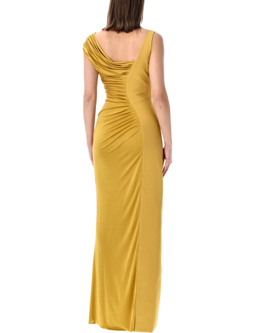 Versace Medusa 95 Hardware Draped Viscose Dress